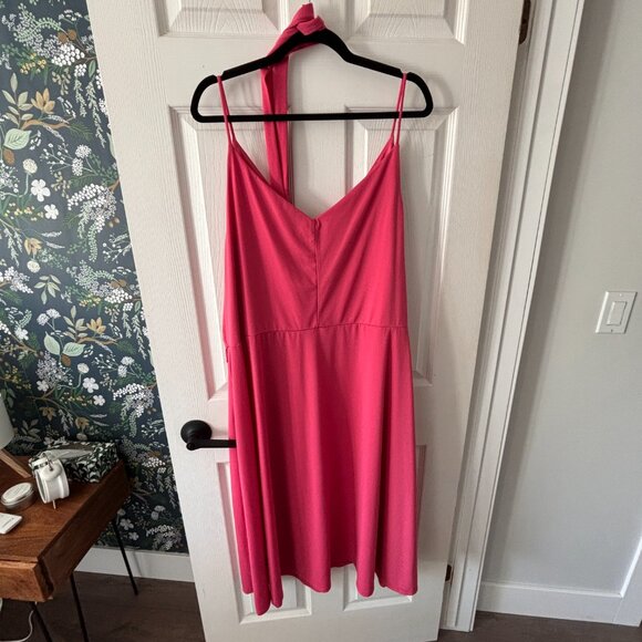 A-Line Midi Length Spaghetti Strap Dress with Waist Tie - Picture 2 of 4